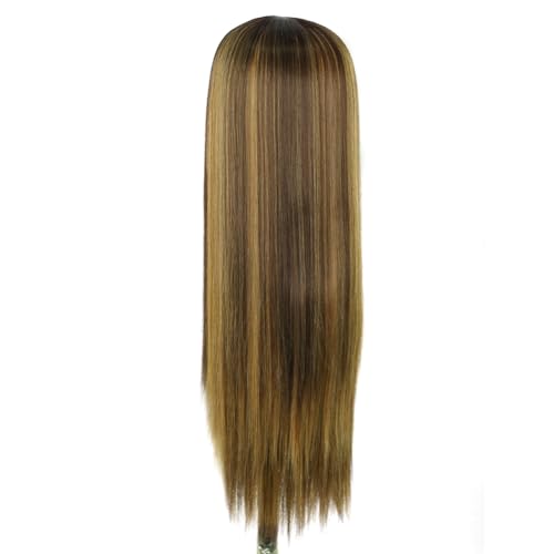 Pcivzxam Honigblonde Highlight Lace Front Perücken, Lace Gerade Klebstofffreie Perücken Yaki Straight Lace Front Wig 27, Einfache Anwendung, Robust, Feine Verarbeitung