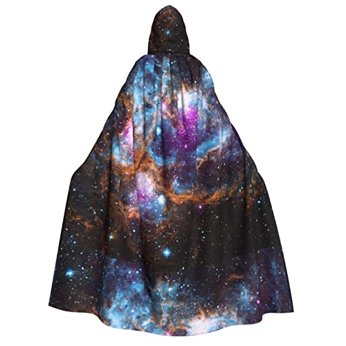 WURTON Universe Galaxy Space Print Unisex Kapuzenumhang Kapuze Halloween Karneval Cosplay Vielseitiger Erwachsenen-Kapuzenumhang