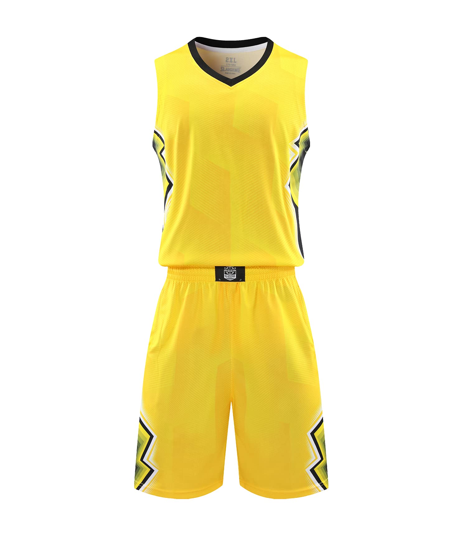 Topeter Jungen Mesh Jersey Blank Team Uniform Basketball Shorts für Sport Scrimmage Gelb 7XL