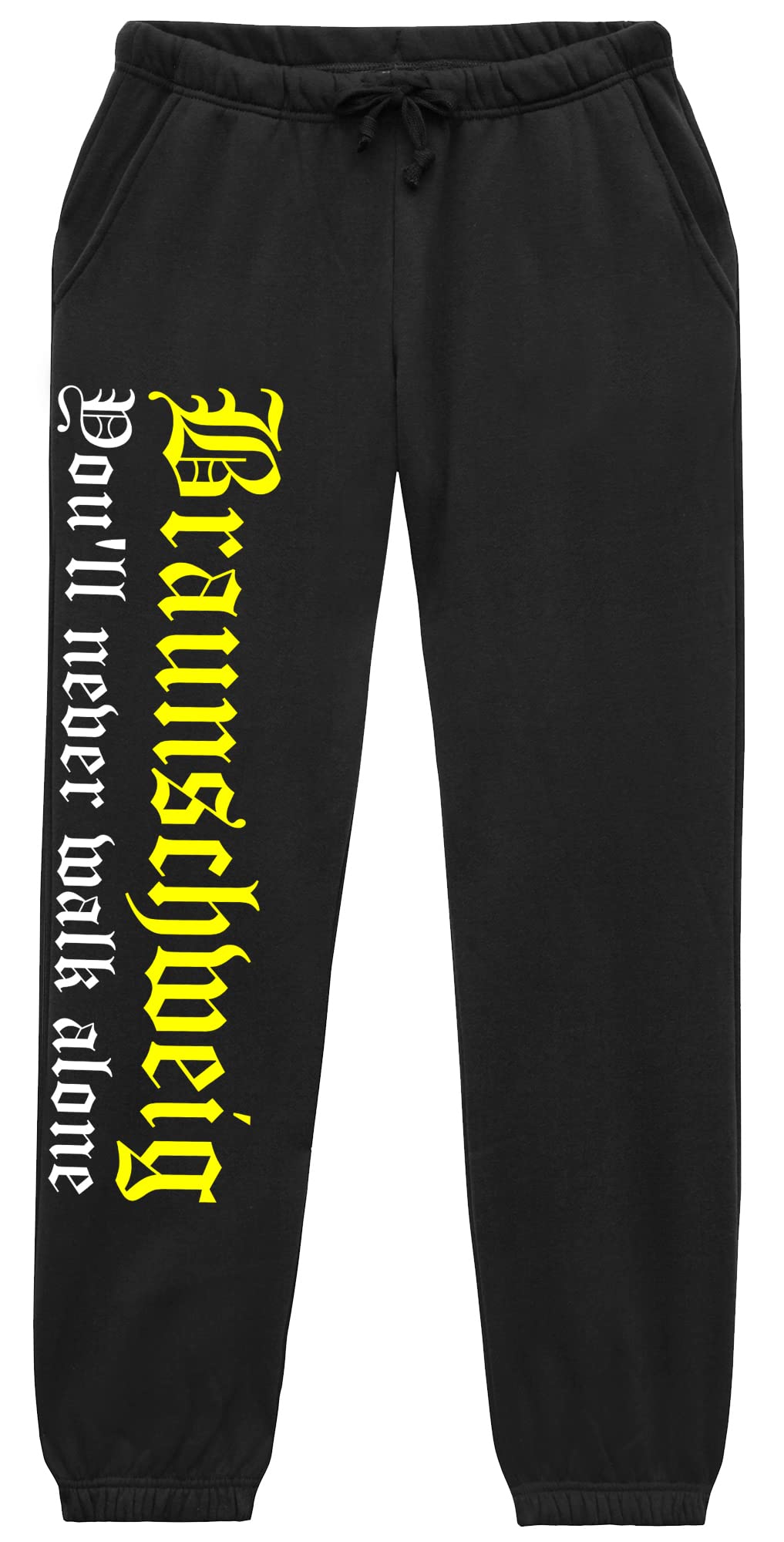 Braunschweig Never Walk Alone Herren Jogginghose | Braunschweig Hose Braunschweig Fanartikel Ultras Sport Braunschweig Geschenk | M1 Schwarz (XL)