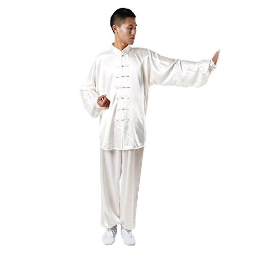 Andux Kampfsport Tai Chi Anzug Kung Fu Uniformen Unisex SS-TJF01 Weiß(M) MEHRWEG