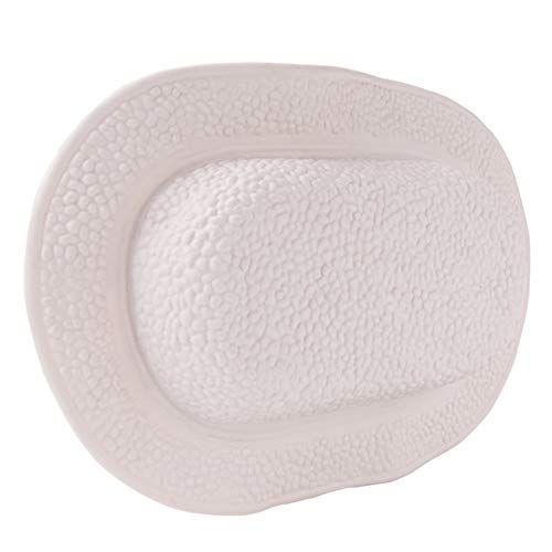 AIHEDOUJ Badewannenkissen Ergonomisches Badewannenkissen TPE-Badewannenkissen Saugnapf Wasserdicht Badezimmer Badewanne Kopfstütze Badzubehör (Farbe: Weiß, Größe: 22 x 33 x 5 cm)