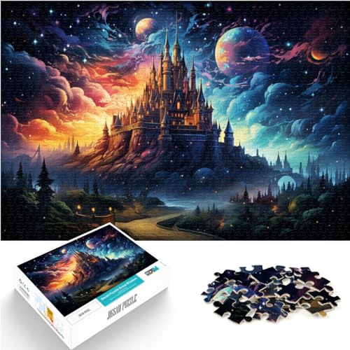 Puzzle, Lernspiele, Fantasie-Farbplanetenschloss, 1000 Teile, für Erwachsene, Geschenke, Holzpuzzle, schwierig, schweres Puzzle, 1000 Teile (50 x 75 cm)