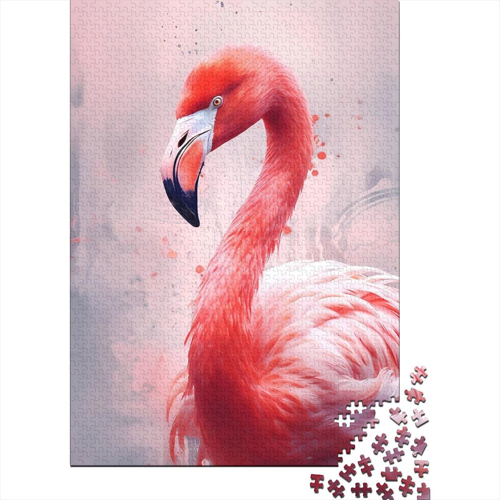 1000 Puzzles für Erwachsene, 1000 Teile, Flamingo-Tiere, Holzpuzzles, Puzzles für Erwachsene, Teenager für Erwachsene, 1000-teiliges Puzzle (Größe: 75 x 50 cm)