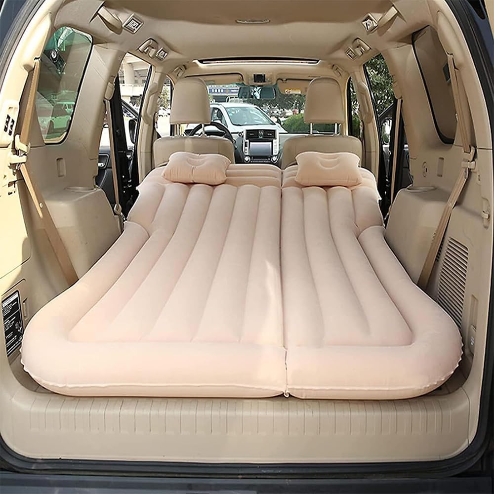 BDWXJP Auto Matratze Luftmatratze für VW PHIDEON 2012-2023, Auto Luftmatratzen Dickere Luftbett Matratzen - Beflockte + PVC - Für Reisen Camping Outdoor Aktivitäten,C/BEIGE