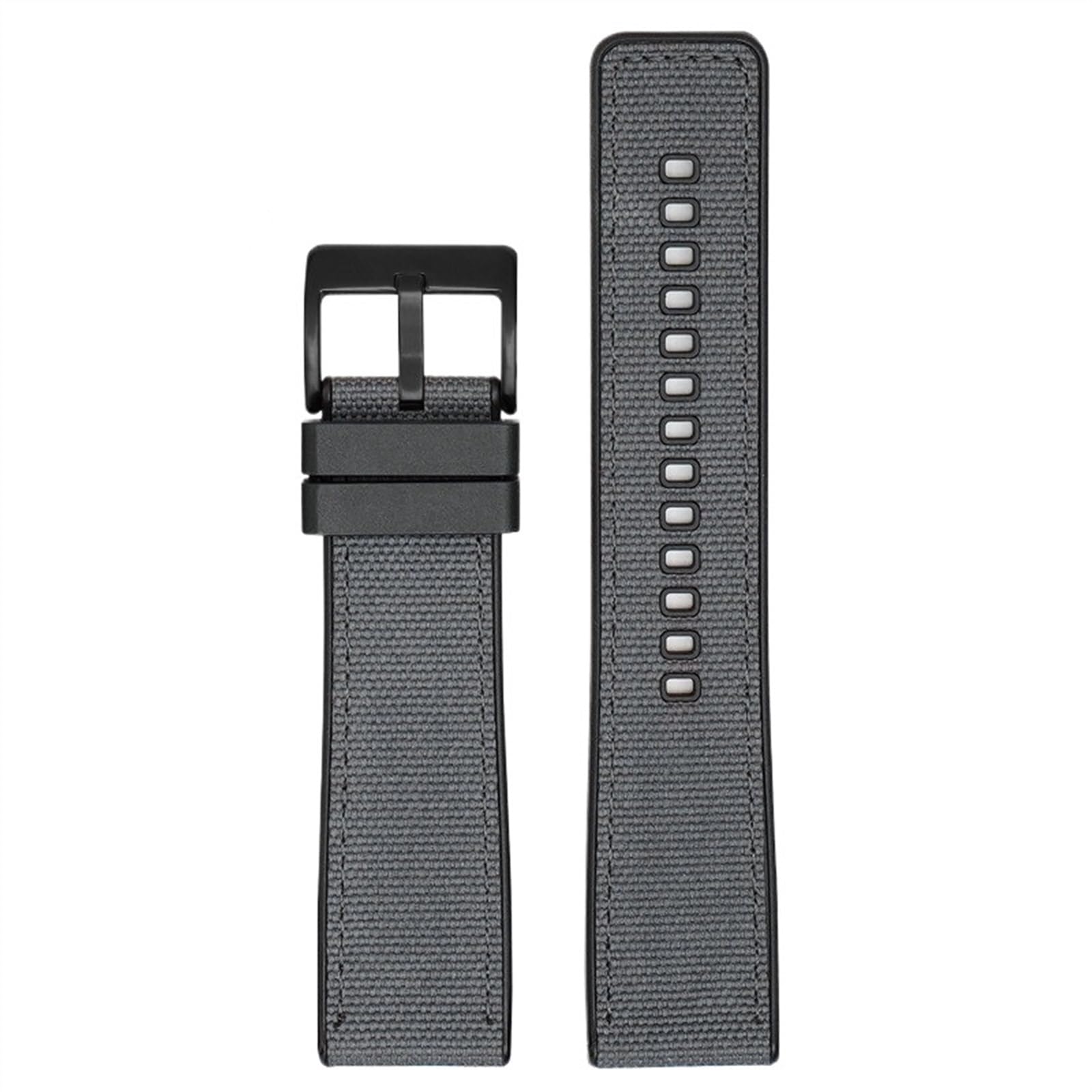 THBGTCNQ Uhrenarmband aus Canvas und Gummi, 20 mm, 22 mm, 24 mm, universelles Uhrenarmband mit Schnellverschluss, Herren-Nylonarmband for Smartwatches, Quarzuhren(Grey black,20mm)