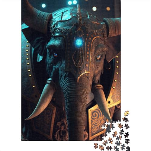 Future Elephant Puzzle Puzzle für Erwachsene, Kunst-Puzzle für Erwachsene, 1000 Teile, Puzzle für Erwachsene, Lernspiel, Herausforderungsspielzeug, 75 x 50 cm