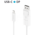 PURE IS2220-020 - Adapterkabel USB Type-C > DP, 4K@60 Hz, weiß, 2,0 m