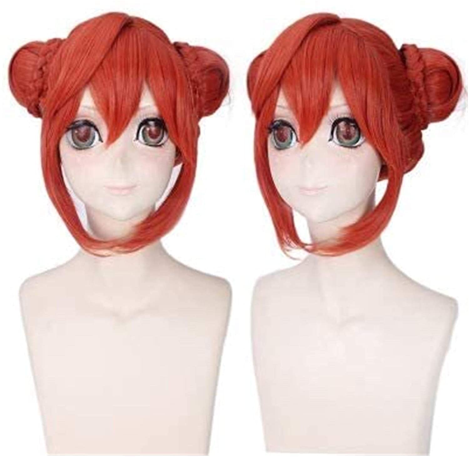 LINLINCD-Anime Coser Wig Kagura Wig Anime Cosplay Perücke Gintama Cosplay Comic - Cont Halloween Party Karneval Erwachsene Erwachsene Männer und Frauen Anime Fans Geschenk (Rot Bun Wig)