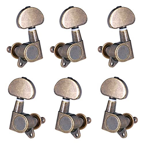 Gitarren Stimmwirbel 6 Stücke Geschlossene Gitarre-Tuning-Pegs String-Tuner-Maschinenköpfe Knöpfe Tuning-Tasten Für Folk Akustik/E-Gitarre (Color : Bronze)