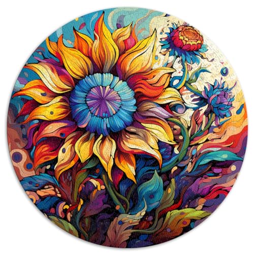 Puzzle Sonnenblume bunt 1000 Teile Puzzle für Erwachsene 26,5x26,5 Zoll Spielspielzeug für Familienpuzzles Geschenk Tolles Geschenk für | Spiele