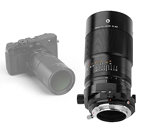 TTArtisan 100 mm F2.8 Makro Tilt - Shift Metallgehäuse Objektiv kompatibel mit Fuji X Mount - Schwarz