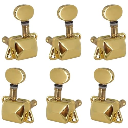 Strings Tuning Pegs Mechaniken Für Gitarre 6er-Pack Saitenstimmwirbel aus Metall mit halbgeschlossenen Knöpfen für elektrische Akustikgitarre (Color : 3/4)