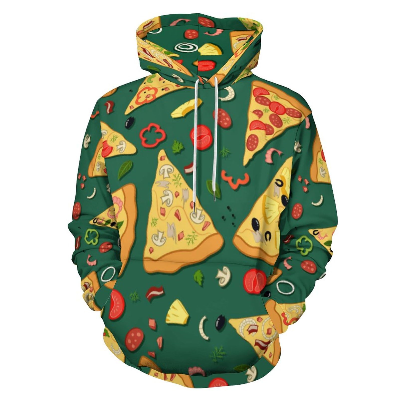 HABXNJF Kapuzen-Sweatshirt, Köstliche Pizza Hoodie, Mode Hoodie mit Tasche für Männer Frauen, Köstliche Pizza, M