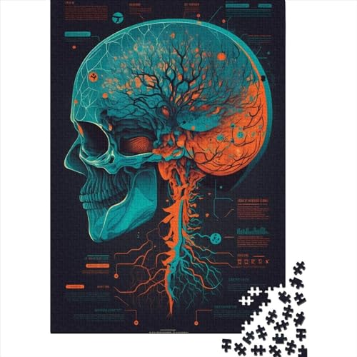 500 große Teile Puzzle für Erwachsene Science Fiction Brain Scan Holzpuzzle für Erwachsene und Teenager Spielspielzeug für Erwachsene Familienpuzzle Geschenk 52x38cm