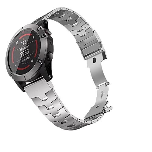 OPKDE Ersatz-Uhrenarmbänder aus Titanlegierung, Zubehör für Garmin Fenix 6 6X Pro 5 5X Plus/935 945/S60, 26mm For Fenix 6X 6XPro, Achat