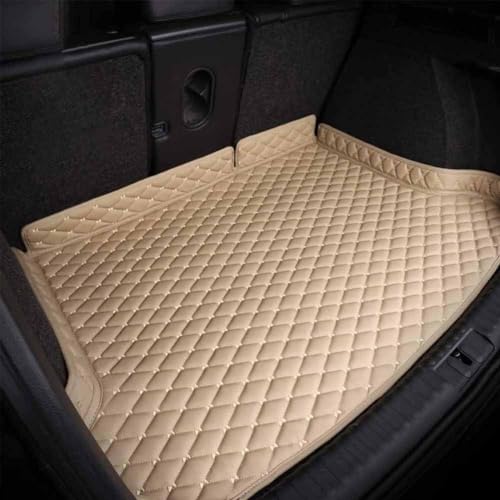 Leder Kofferraummatten, für VW Passat B7/B8 2011-2018, Antirutschmatte Kofferraum Schutzmatt,B-beige