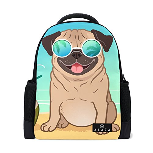 My Daily Mops Hund Sommer Strand Rucksack 35,6 cm Laptop Daypack Schultasche für Reisen College Schule