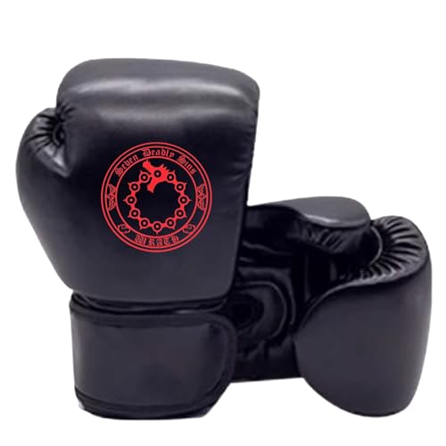 RYNDEX The Seven Dead-ly SI-ns Boxing Gloves Männer Damen, Kickbox Handschuhe, Box Handschuhe für Herren Damen und Kinder, Stabilität(Black,8OZ)