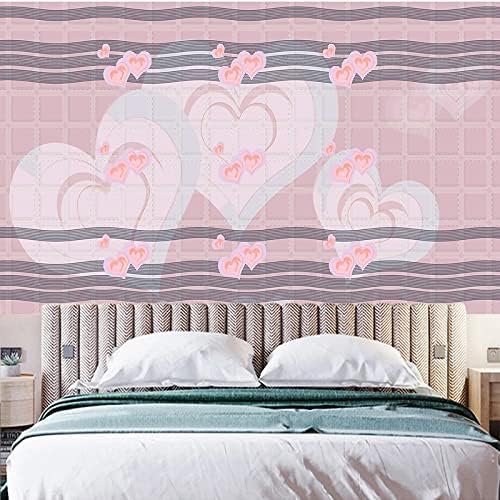 XLMING Einfaches Geometrisches Abstraktes Romantisches Herz Wellenlinie 3D Tapete Home Dekoration Wohnzimmer Sofa Schlafzimmer Tv Hintergrund Wand-250cm×170cm