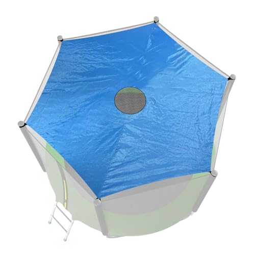 Xasbseulk Trampolin-Schattenabdeckung, schützende Trampolin-Zeltabdeckung, wasserdicht, Oxford, Anti-UV-Trampolin-Sonnenschutz, Tarp-Zubehör für heißen Sommer, passend für 6-polige, 2,4 m und 3 m