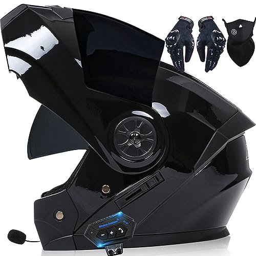 Helm Motorrad mit integriertem Bluetooth Modularer Bluetooth-Helm Klapphelm Full Face Motorradhelm mit ECE Zertifiziert Damen Integralhelme vollvisierhelm sturzhelm Motorrad Herren