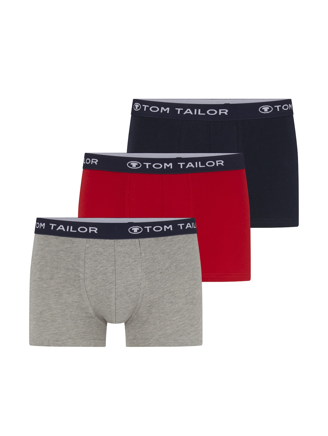 TOM TAILOR Herren Hip-Pants im Dreierpack, rot, Logo Print, Gr. M/5