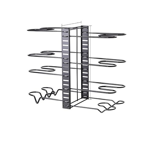 Küchenpfannenregal Organizer Ständer Topf, 8 Ebenen Deckelhalter, Backgeschirr Schneidebrett Tablett, Verstellbare Küche Kochgeschirr Aufbewahrung für die Organisation von Töpfen, Pfannen, Deckeln,