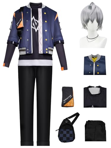 JGZGCG Zenless Zone Zero Wise Cosplay Kostüm Komplettes Set mit Perücke Zenless Zone Zero Cosplay Verkleidung Wise Uniform Halloween Karneval Party Bühnenauftritt Kostüm Erwachsene