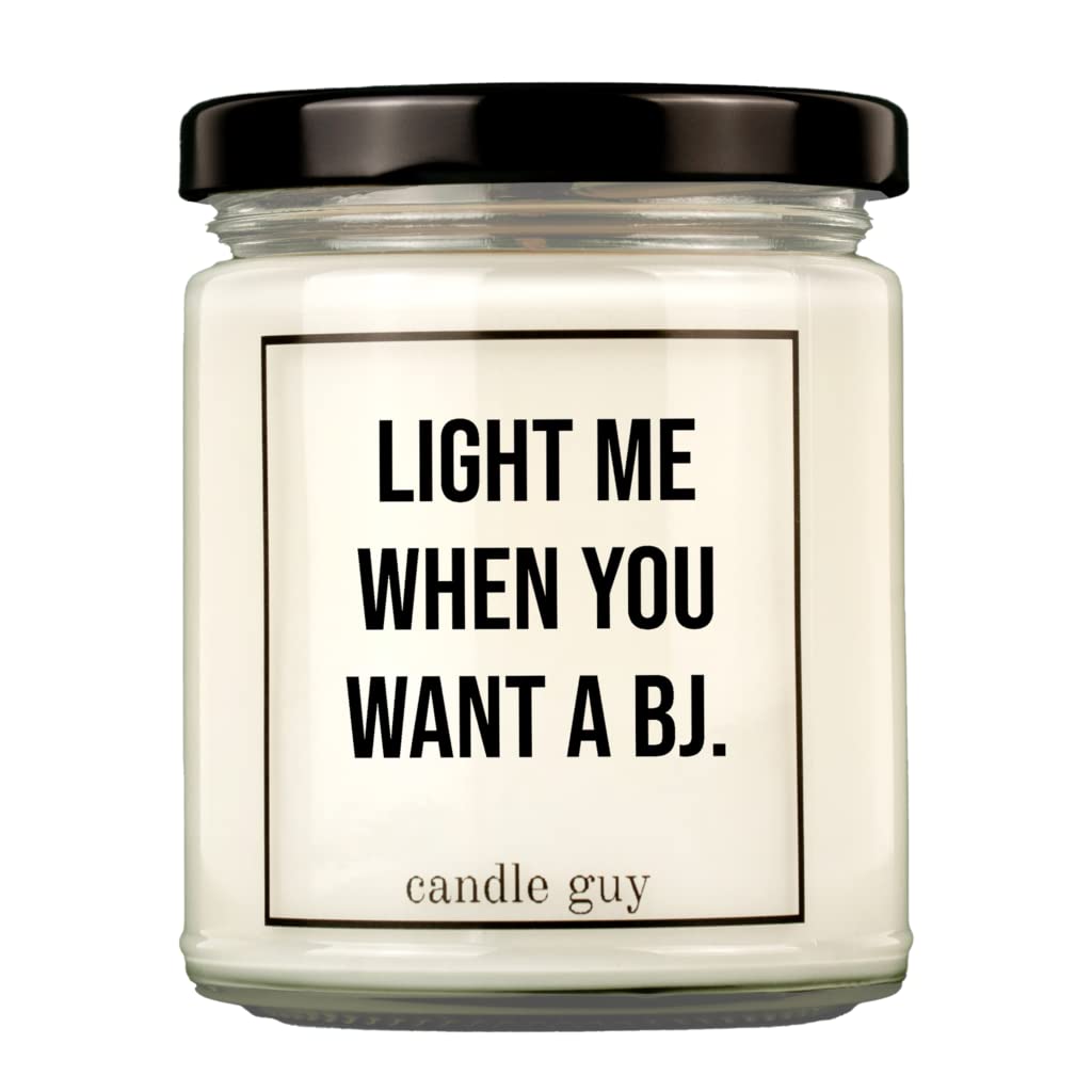 candle guy Duftkerze | Light me when you want a BJ. | Handgemacht aus 100% Sojawachs | 70 Stunden Brenndauer