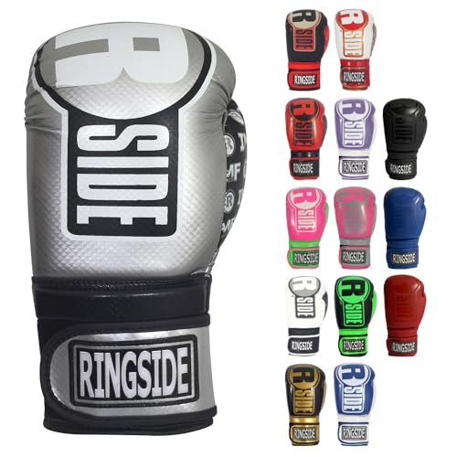 Ringside Apex Boxhandschuhe, Silber/Schwarz, Größe S/M