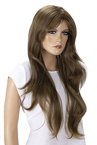 PRETTYSHOP Perücke Wig BRAUN BLOND ca 70cm glatt stufig Hitzebeständiger Kunstfaser Wie Echthaar