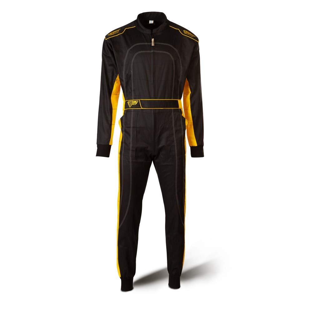 Speed Kinderoverall - Overrall für Indoor-Kartsport schwarz/gelb (140)