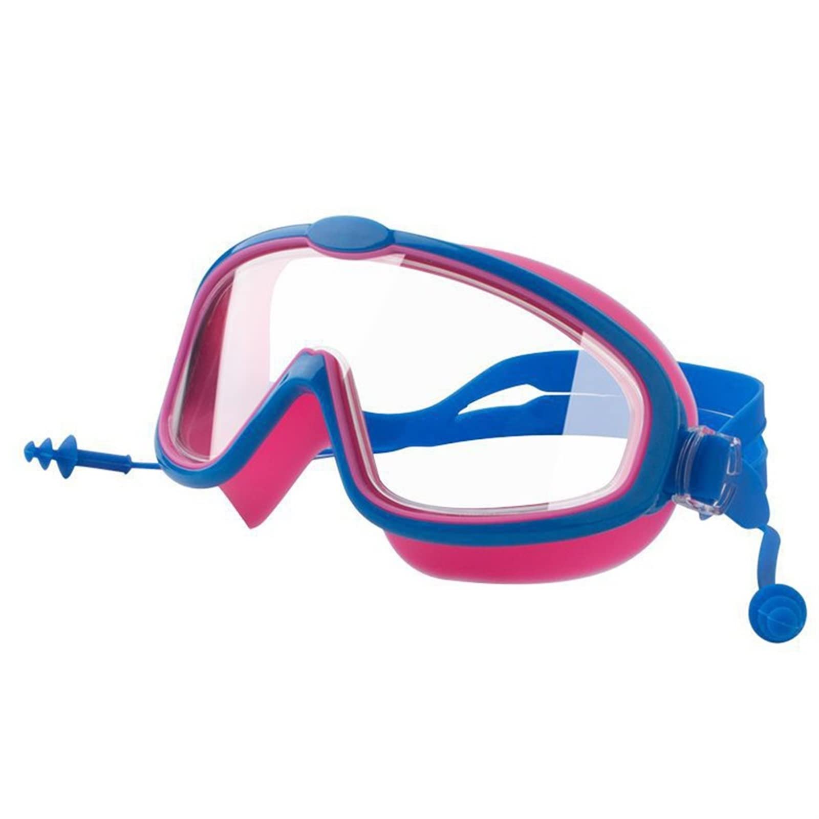 BFVAKBKYT Schwimmbrille, Verstellbare große Brille mit Ohrstöpseln, wasserdicht, for Jungen, Tauchen, Surfen