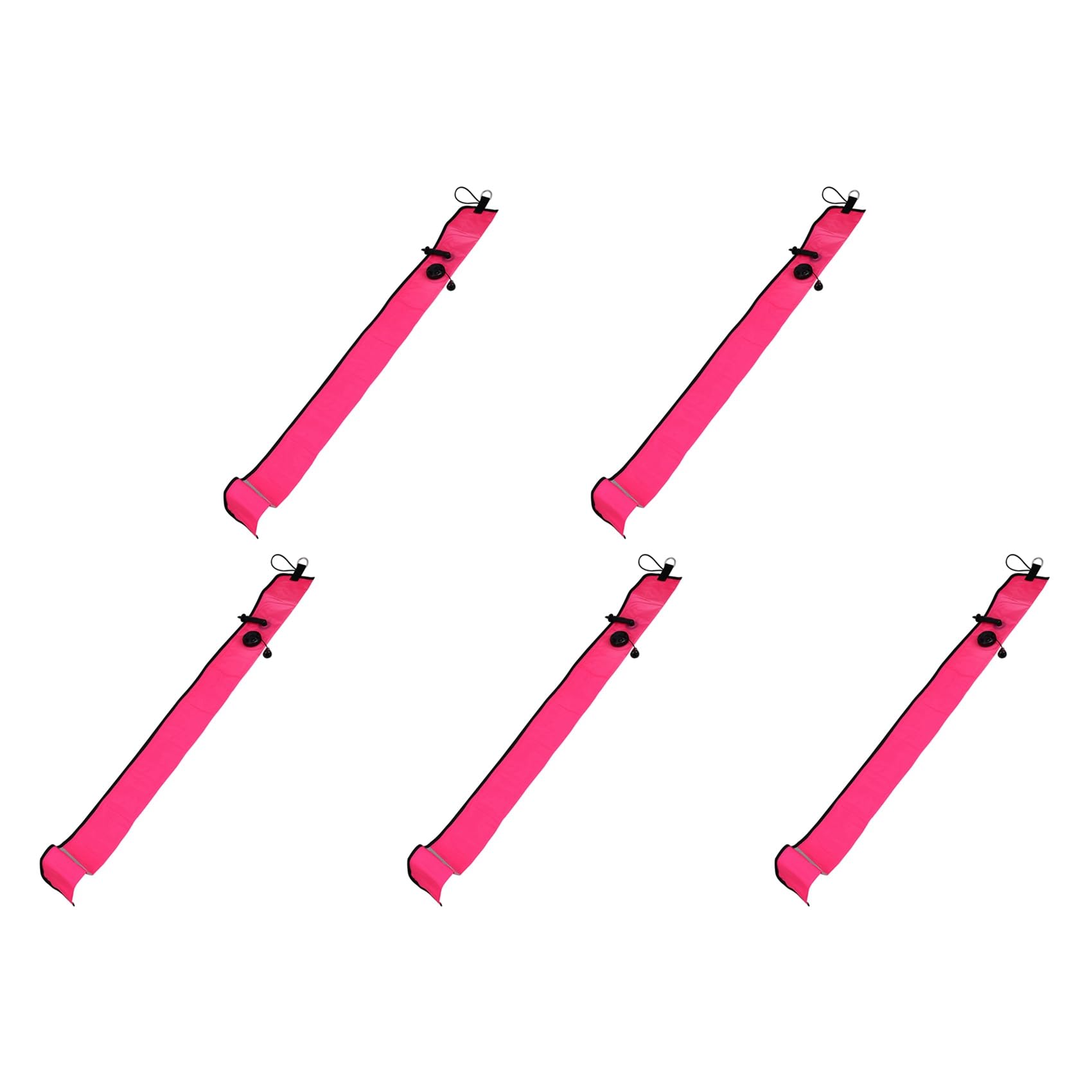 SICOSALT 5Stück 1M Scuba Tauchen Aufblasbare SMB Signal Marker Boje Sichtbarkeit Float Signal Tube Wurst, Rose Rot