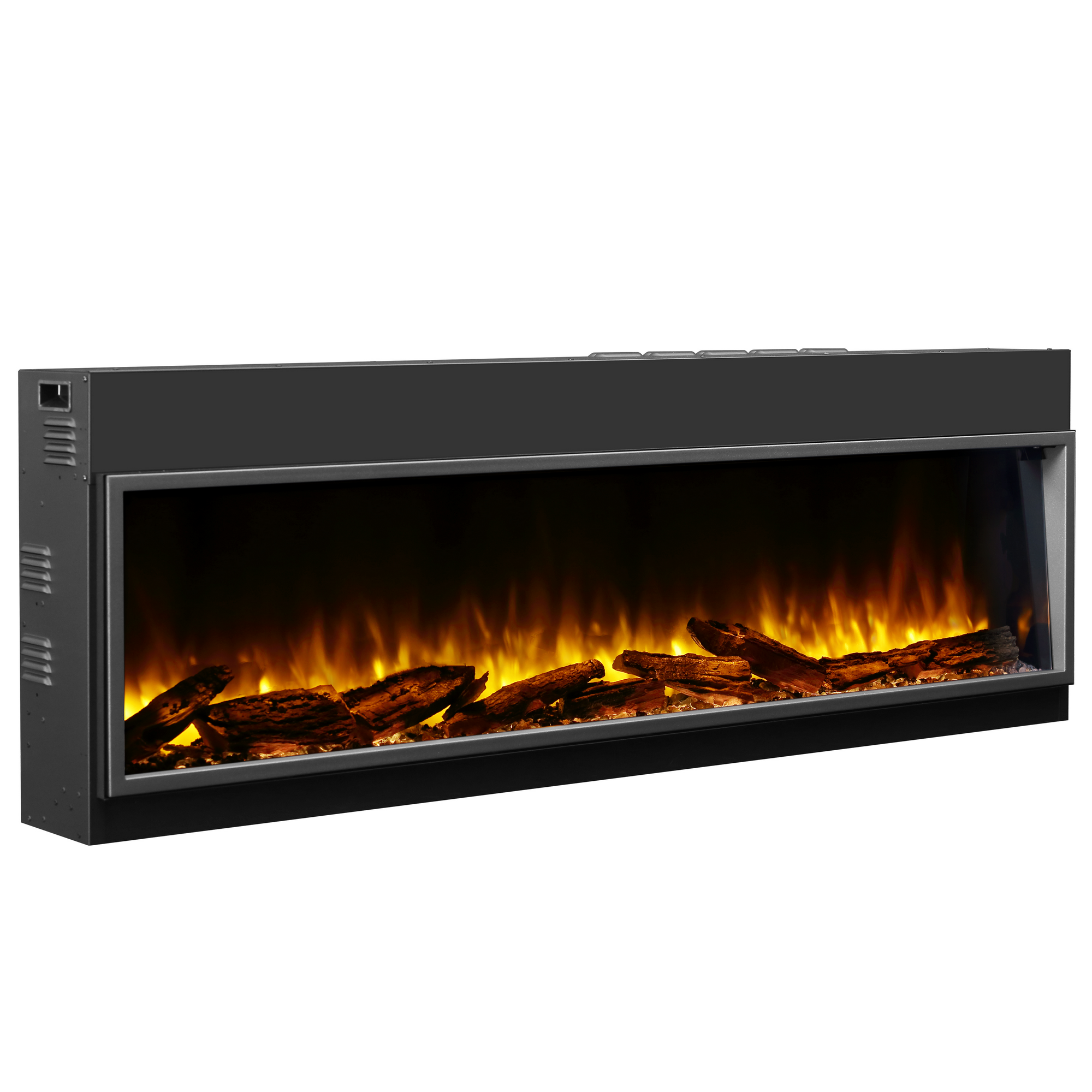 Richen Elektro-Einbaukamin 'Amazona 64' schwarz 2000 W, Wifi 3D-Flammeneffekt Fernbedienung 163,2 x 56 x 21 cm