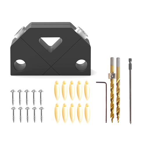 Taschenlochschraube Jig Positionierer 45° Locator Holzbearbeitungswerkzeug Bohren Dübel Bohrführung Joiner Set