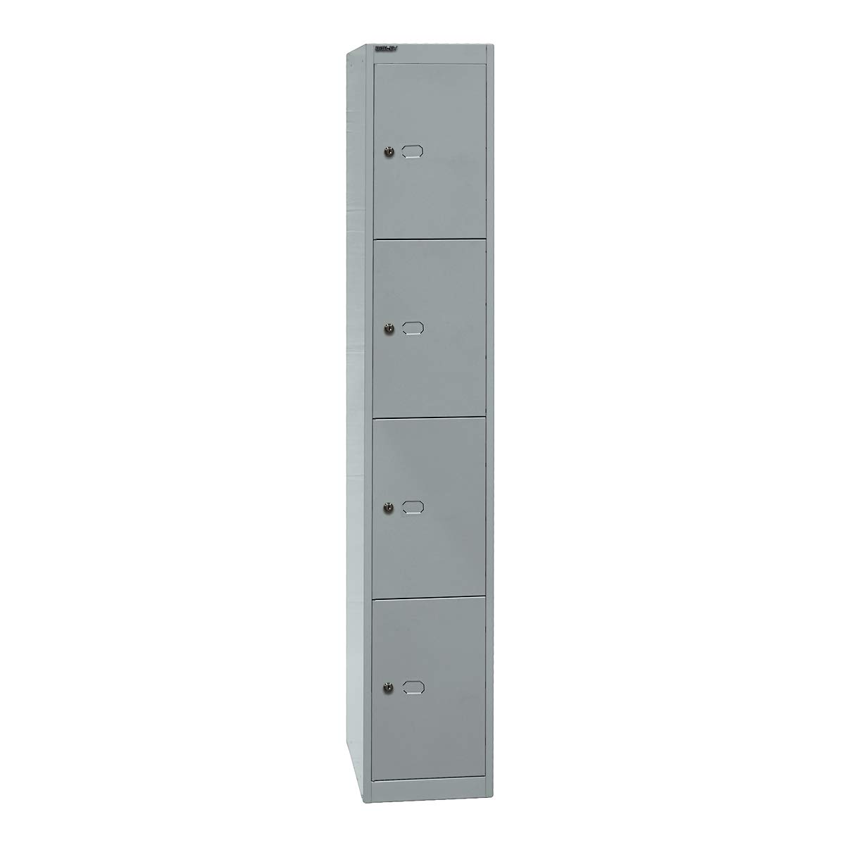 BISLEY Schließfachschrank Office, 1 Abteil, 4 Fächer, T 457 mm, Metall, 355 Silber, 45.7 x 30.5 x 180.2 cm