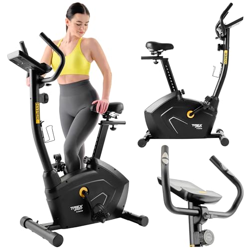 TREX SPORT Heimtrainer Fahrrad TX-550MB HYPER | Hometrainer Fahrrad |Pulssensoren, extrem leises Magnetbremssystem mit 16 Widerstandsstufen, 10 Sitzhöhen, 120 kg belastbar