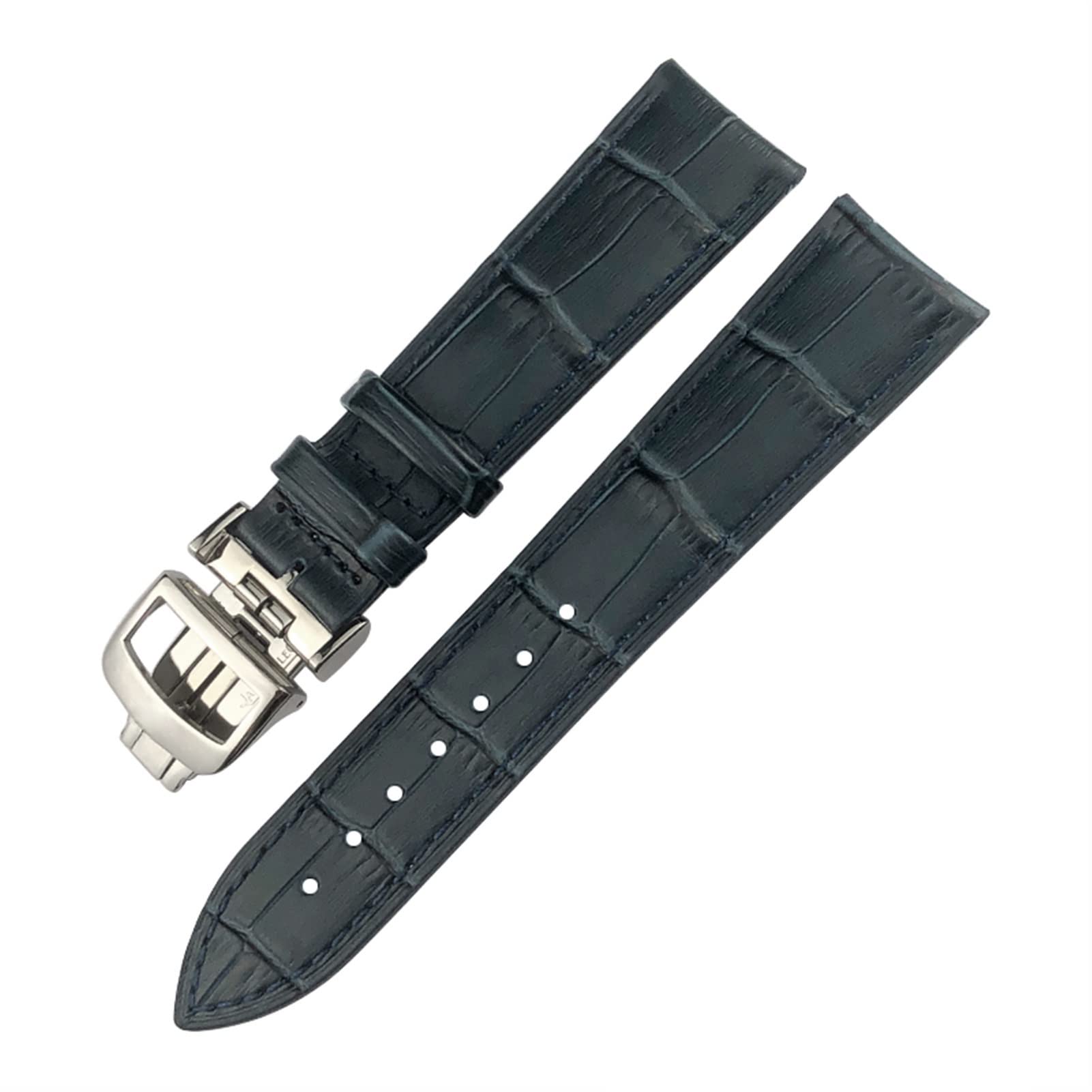 YIHANSS 20mm 21mm Rindsleder Uhrenarmband für Jaeger LeCoultre Master Uhrenarmband Weiches Schwarz Braun Blau Lederarmbänder Faltschließe