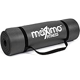 Maximo Fitnessmatte – Dicke Premium Yogamatte – 183 cm Länge x 60 cm Breite x 1,2 cm (12mm) – Mehrzweck-Verwendung – Perfekt für Yoga, Pilates, Gym, Sit-ups und Dehnen. (Black)