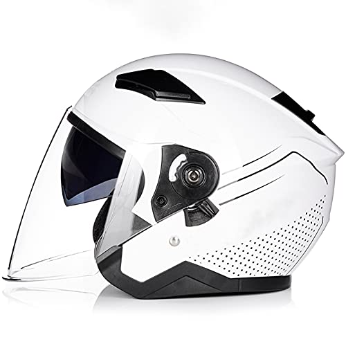 Motorradhelm mit offenem Gesicht oder halbem Gesicht, Motorrad 3/4 Jethelm mit Brille, Jethelm Motorradhelm Helm Thermoplast für Frauen und Männer Erwachsene 56-62cm