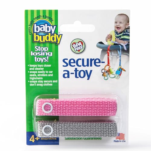 Marque Baby Buddy - Secure-A-Toy, gris-rose