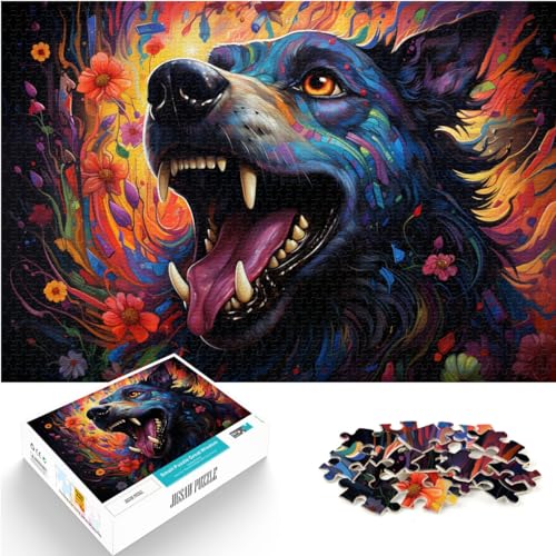 Puzzles zum Verschenken, farbenfrohe psychedelische Kunst, Blumenfrau, Puzzle für Erwachsene, 1000 Stück, Holzpuzzle, Heimdekoration, Puzzles 1000 Teile (50 x 75 cm)