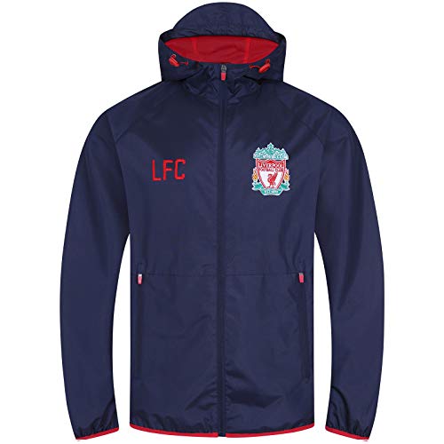 Liverpool FC - Herren Wind- und Regenjacke - Offizielles Merchandise - Dunkelblau - Kapuze mit Schirm - 3XL