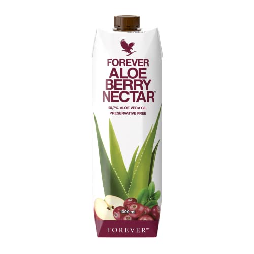 Forever Living Products Forever Aloe Berry NectarT, 1 Liter, natürliches Apfel- und Cranberrysaftkonzentrat, ohne Zusatz von Konservierungsstoffen, fruchtig, frisch, 90,7% Aloe-Vera-Gel, reich an Vitamin C, Energielieferant, glutenfrei