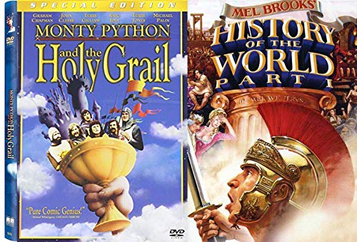 Monty & Mel Ridiculous Comedy Duo History of the World + Python Holy Grail DVD Brooks Spoof Double Feature Movie Set