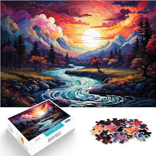 Puzzle-Geschenk, schöner bunter Landschaftsfluss, Puzzle 1000 Teile, Holzpuzzle für Erwachsene, Spielzeug, Puzzle, Lernspiele, Stressabbau-Puzzle, 1000 Teile (50 x 75 cm)