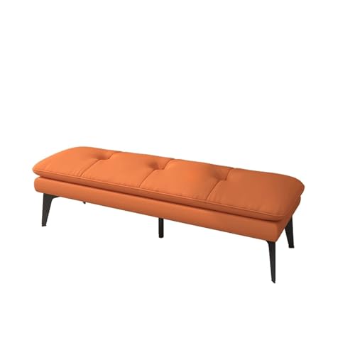 guiling-1986 Sitzbank für Schlafzimmer Gepolsterte Schlafzimmerbänke, Leder-Fußstütze, Hocker, Akzentbank for Eingangsbereich, Esszimmer, Wohnzimmer, Schlafzimmer, Ende des Bettes Bettbank(Orange)