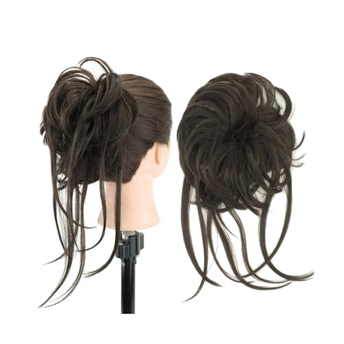 Haarteile Haarknoten Unordentlicher Haarknoten Hochsteckfrisur Lange Haargummis Wickeln Pferdeschwanzverlängerung Gewellte Haarteile Chignon Stirnband Brötchen Haare(Light Gray)